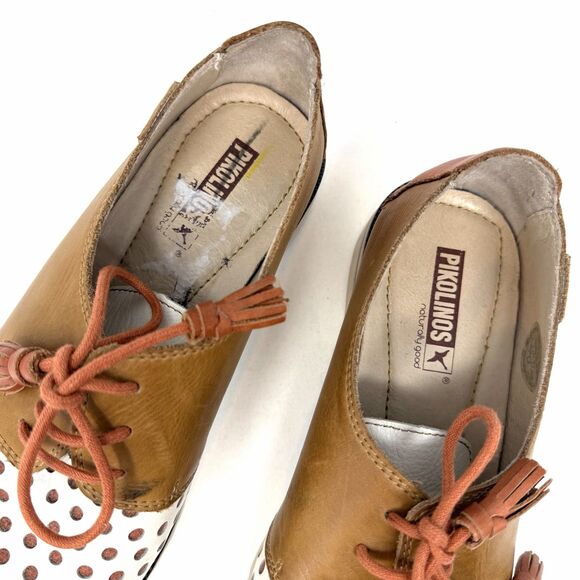 Vintage PIKOLINOS Womens Leather Oxford Shoes With Perforated Detail Sz 39 8.5 - Picture 5 of 11